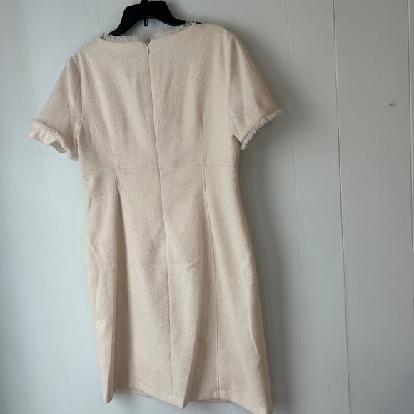 Andrew Marc Pearl Textured V Neck Sheath Dress Short Sleeve Size 14 Read - Picture 11 of 14